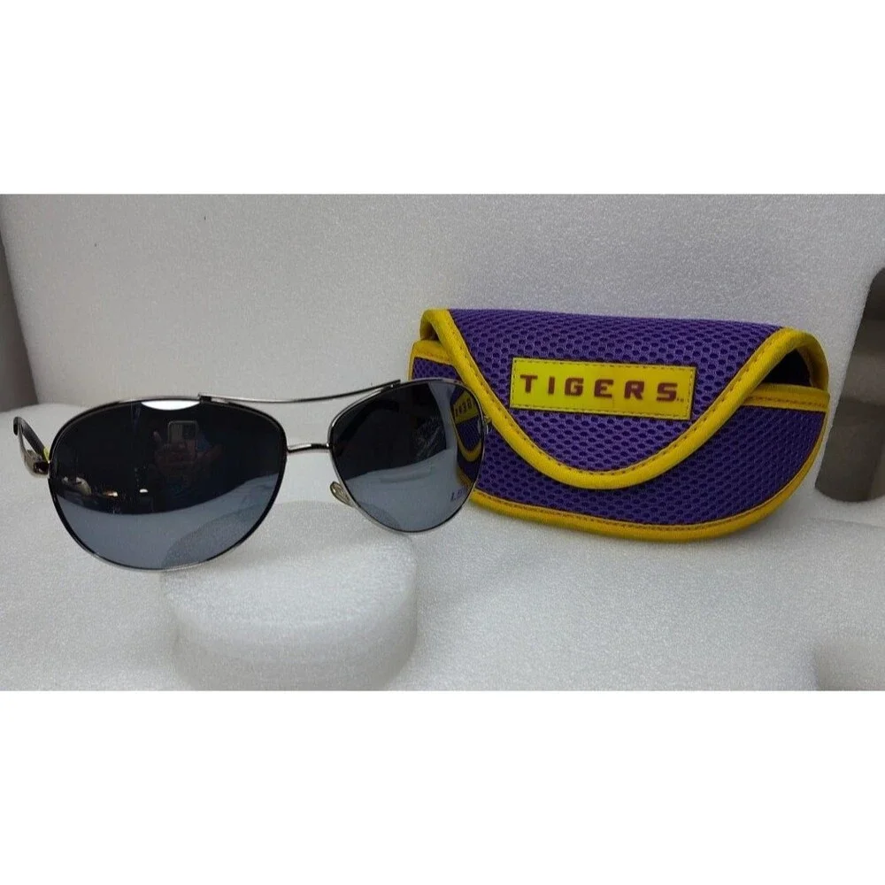 LSU Tigers Aviator Sunglasses with Purple & Gold eyeglass Case University